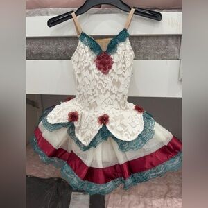 Revolution Lace Kids Costume with Red and Teal Highlights